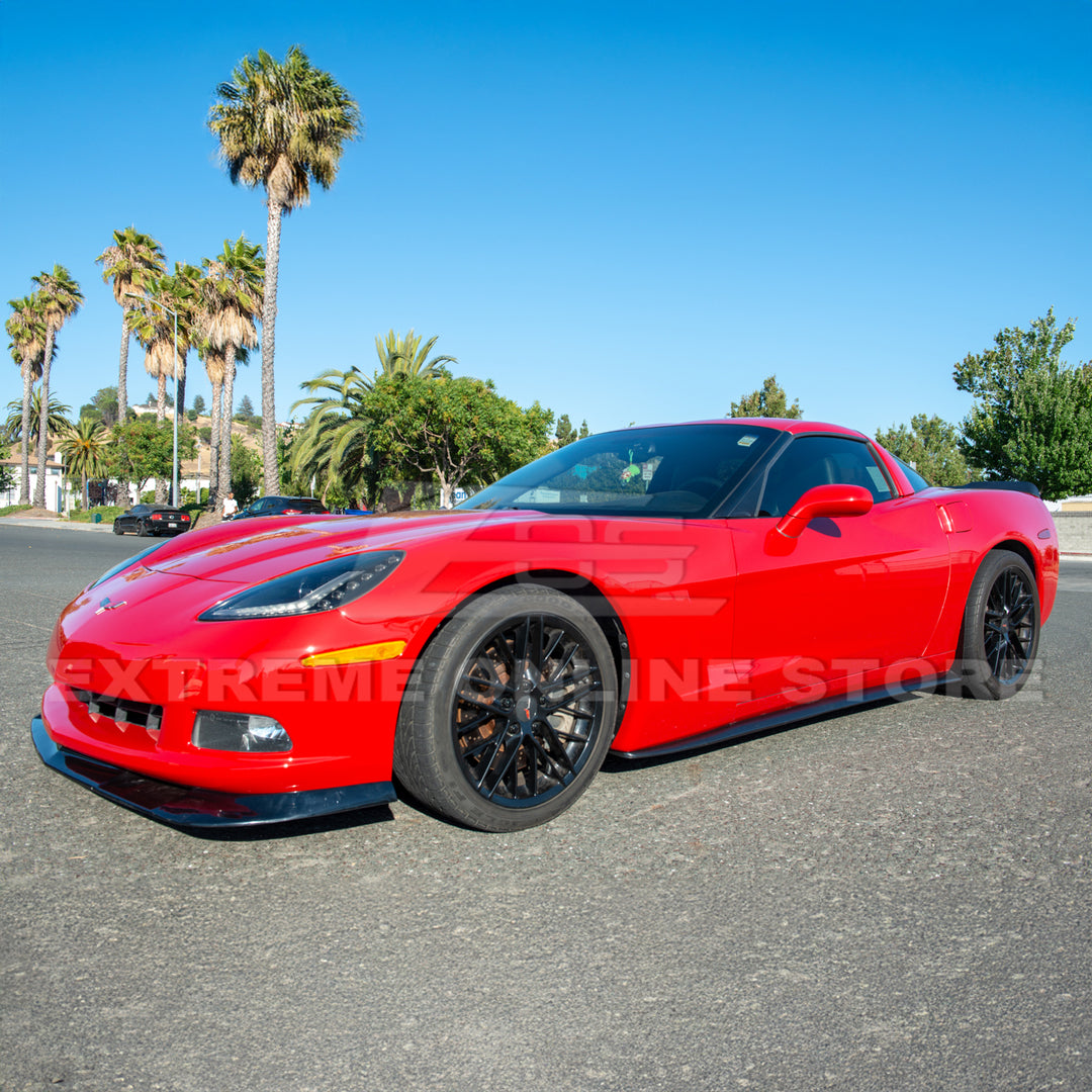 Corvette C6 Base Model Extended Front Splitter Lip &amp; Side Skirts Rocker Panels