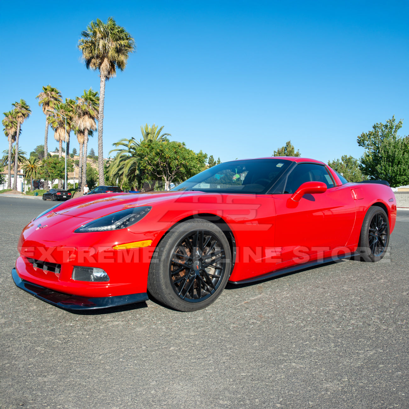 Corvette C6 Base Model Extended Front Splitter Lip & Side Skirts Rocker Panels
