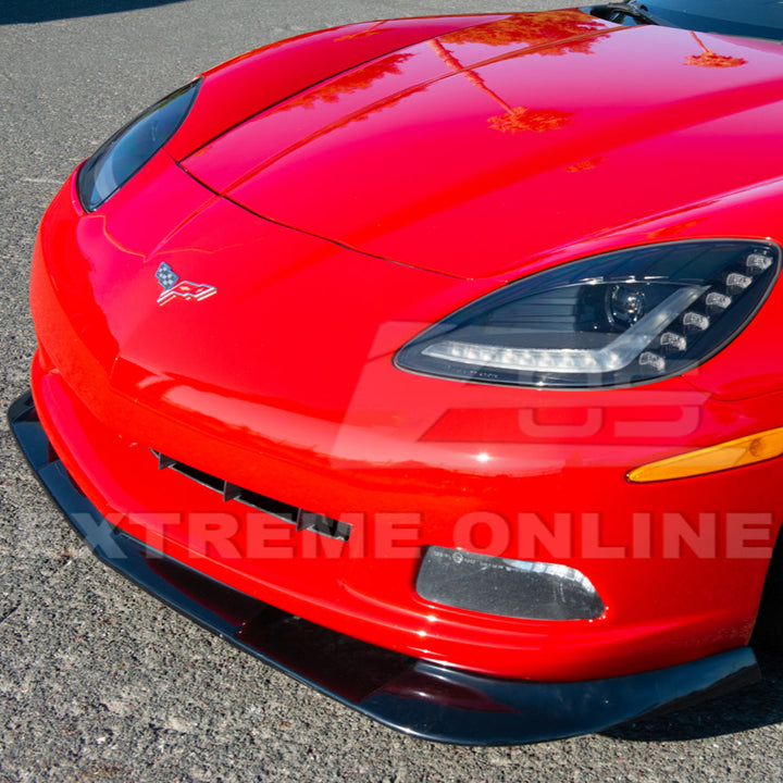 Corvette C6 Base Model Extended Front Splitter Lip &amp; Side Skirts Rocker Panels