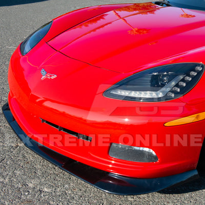 Corvette C6 Base Model Extended Front Splitter Lip & Side Skirts Rocker Panels