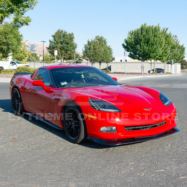 Corvette C6 Base Model Extended Front Splitter Lip &amp; Side Skirts Rocker Panels
