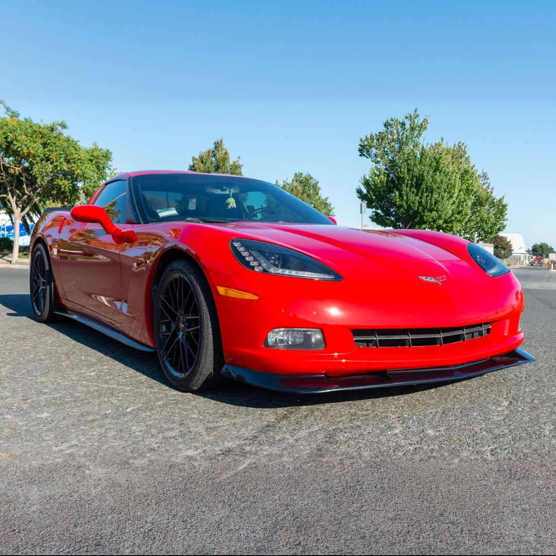 Corvette C6 Base Model Extended Front Splitter Lip &amp; Side Skirts Rocker Panels