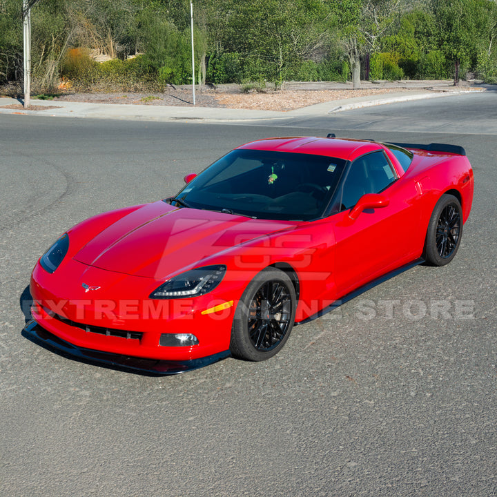 Corvette C6 Base Model Extended Front Splitter Lip &amp; Side Skirts Rocker Panels