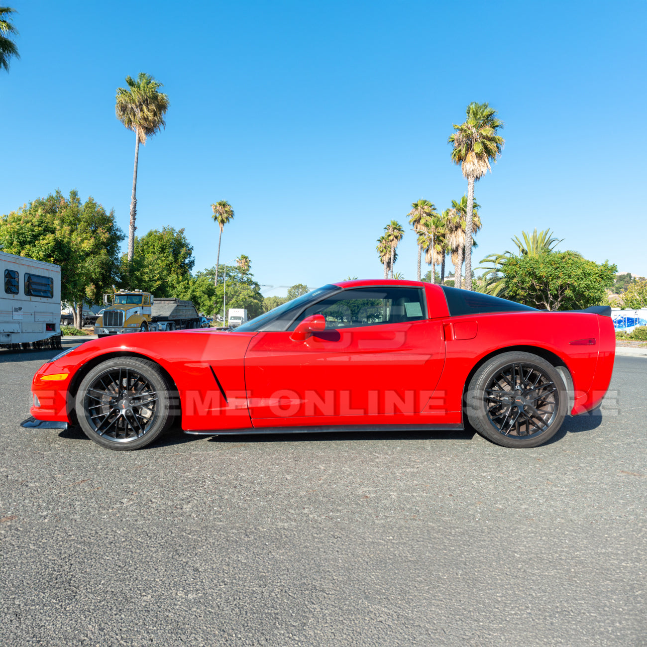 Corvette C6 Base Model Extended Front Splitter Lip & Side Skirts Rocker Panels