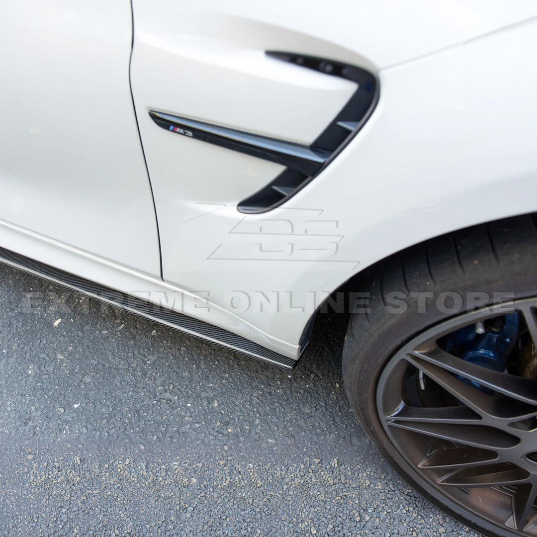2014-20 BMW F80 M3 Extended Carbon Fiber Side Skirts Rocker Panels