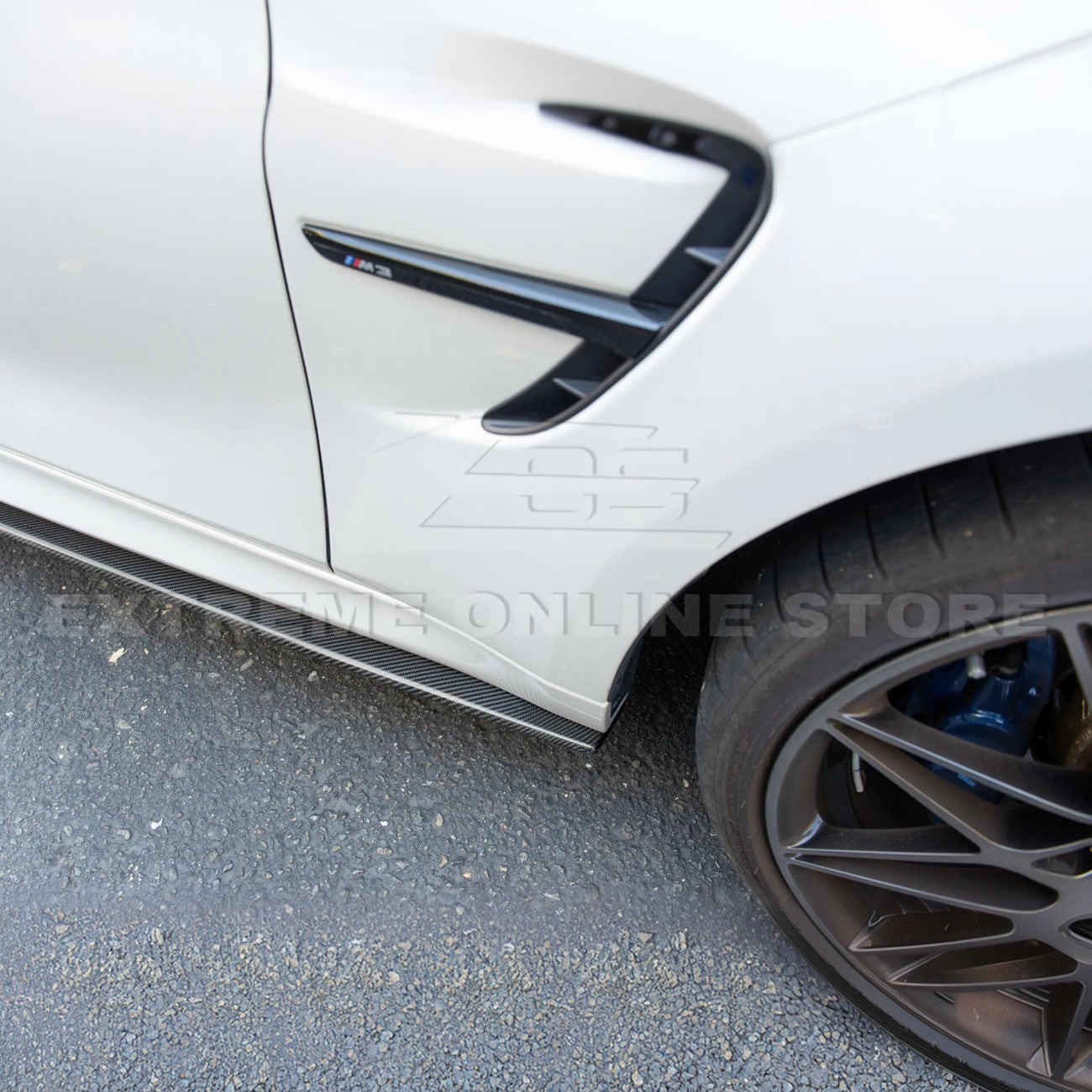 2014-20 BMW F80 M3 Extended Carbon Fiber Side Skirts Rocker Panels