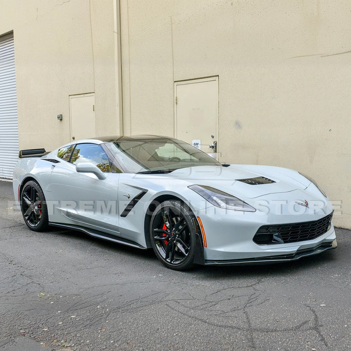 Corvette C7 Stage 3 Style Front Splitter Lip With Side Winglets