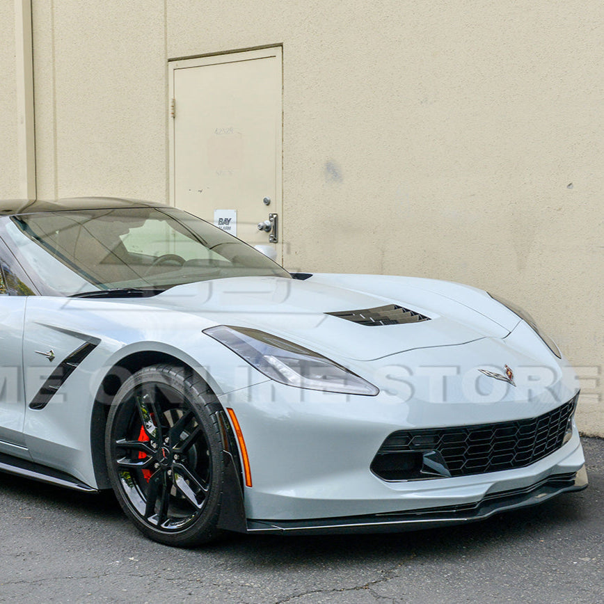 Corvette C7 Stage 3 DRY CARBON FIBER Front Splitter Wickerbill Extension Winglets