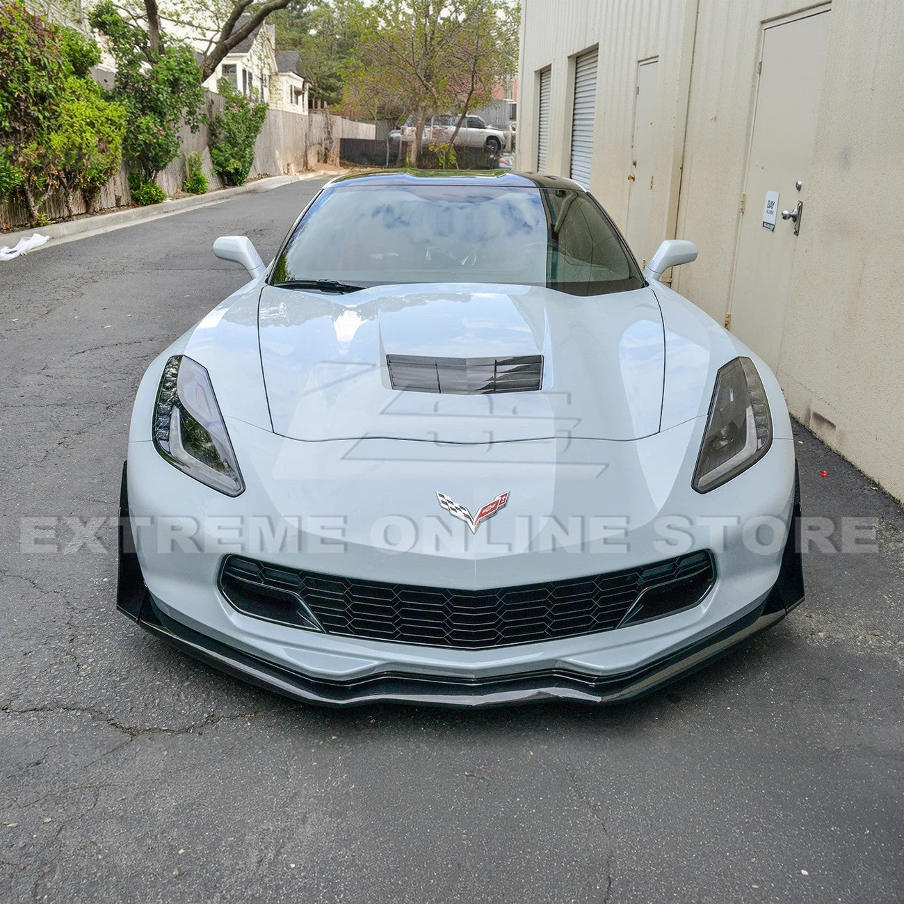 Corvette C7 Stage 3 Style Front Splitter Lip With Side Winglets