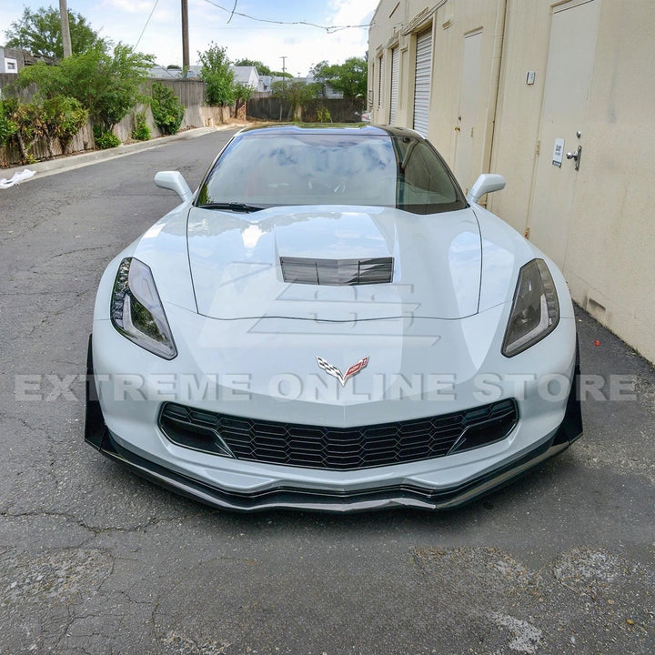 Corvette C7 Stage 3 DRY CARBON FIBER Front Splitter Wickerbill Extension Winglets
