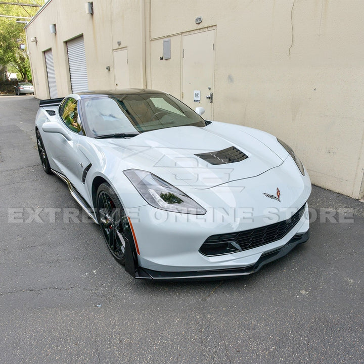 Corvette C7 Stage 3 Style Front Splitter Lip With Side Winglets
