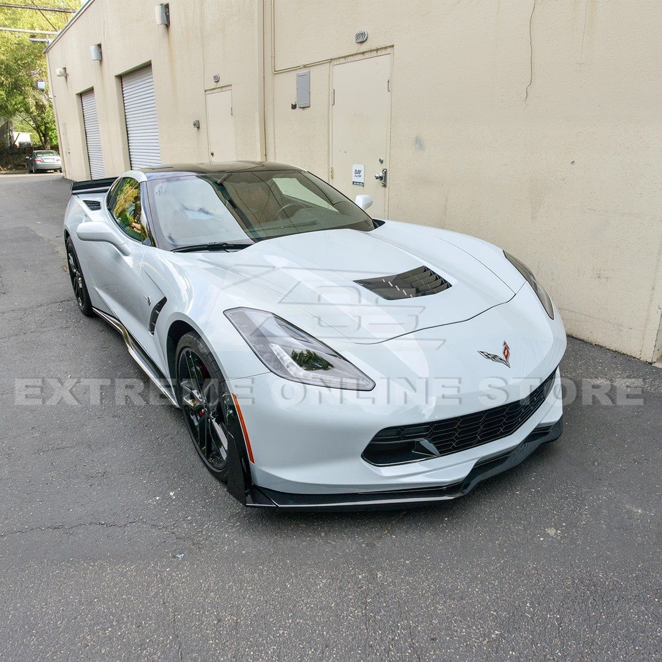 Corvette C7 Stage 3 Style Front Splitter Lip With Side Winglets
