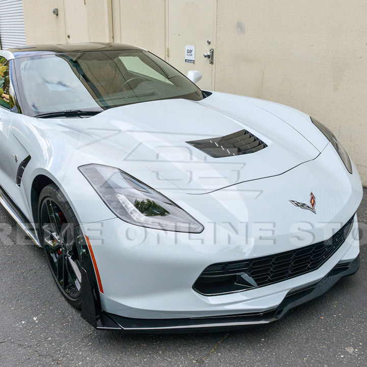 Corvette C7 Stage 3 DRY CARBON FIBER Front Splitter Wickerbill Extension Winglets