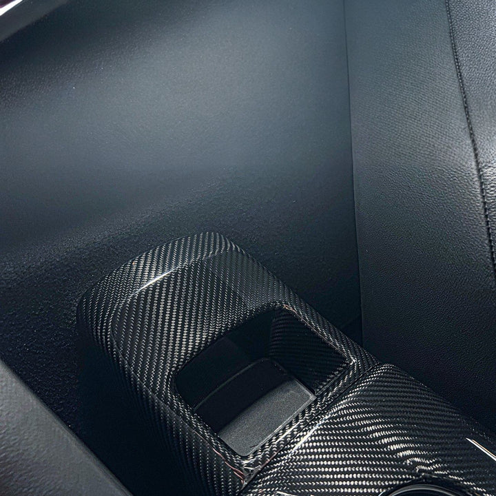 2020-Up Toyota GR Supra Carbon Fiber JDM Factory Style Rear Center Storage Compartment Cover CC-485-BKCF