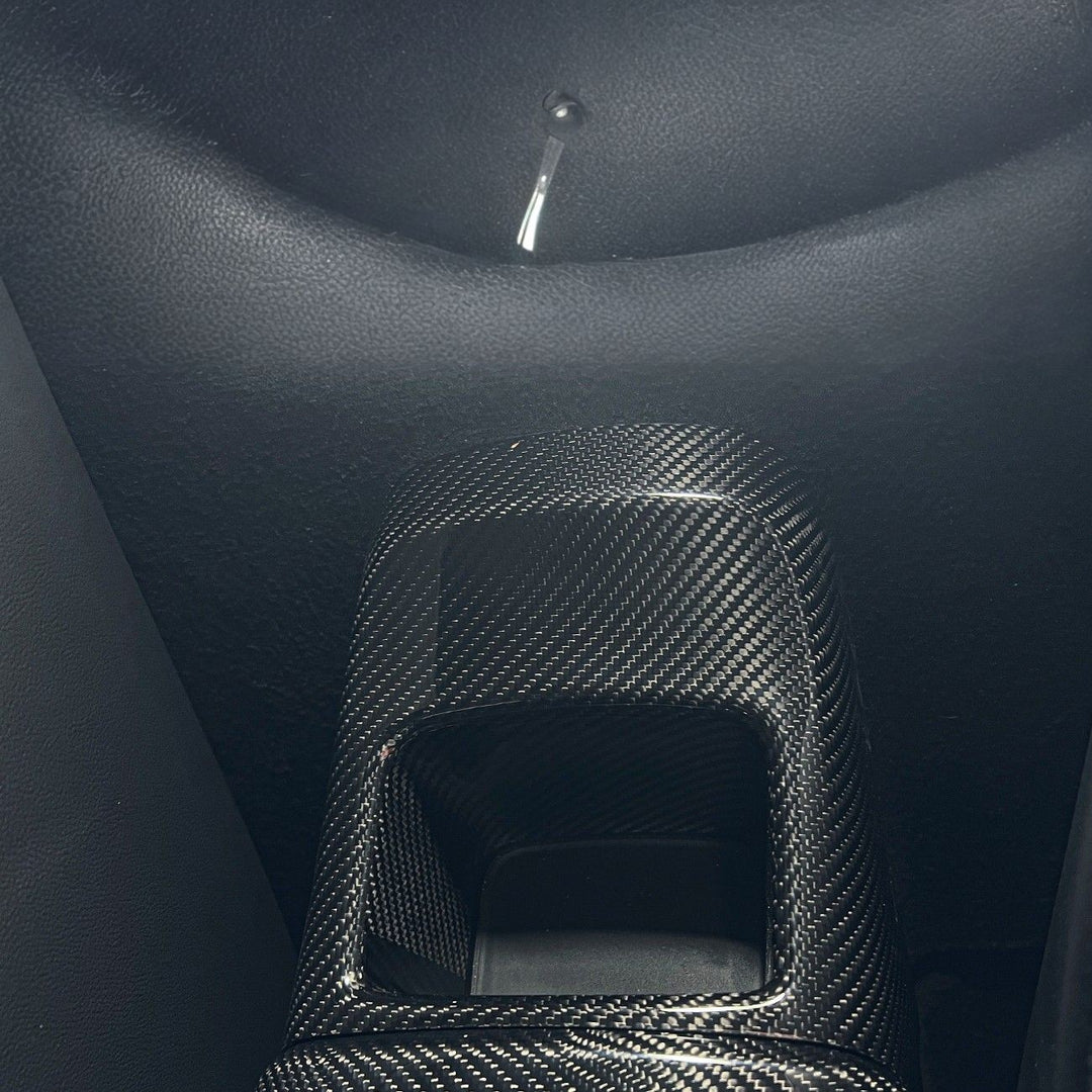 2020-Up Toyota GR Supra Carbon Fiber JDM Factory Style Rear Center Storage Compartment Cover CC-485-BKCF