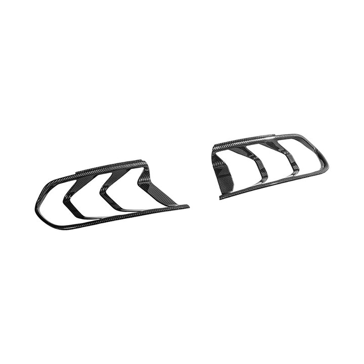 2018-23 Ford Mustang DRY CARBON FIBER Rear Tail Light Trim Bezel Cover Pair