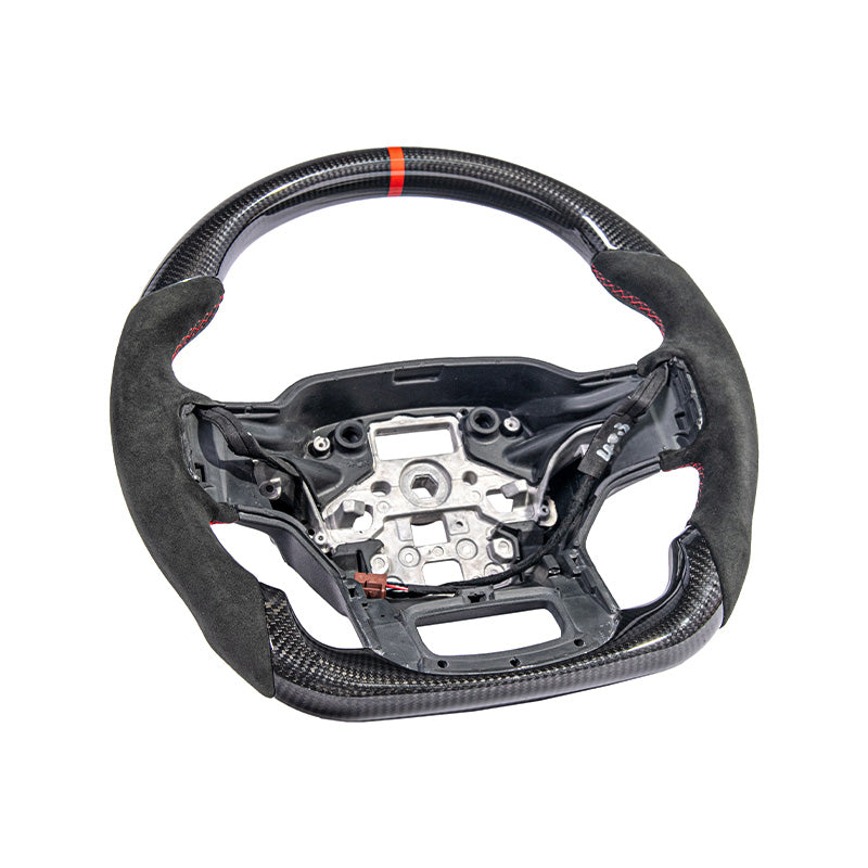 2021-Up Ford F-150 CARBON FIBER Alcantara Leather Red Stripe Steering Wheel