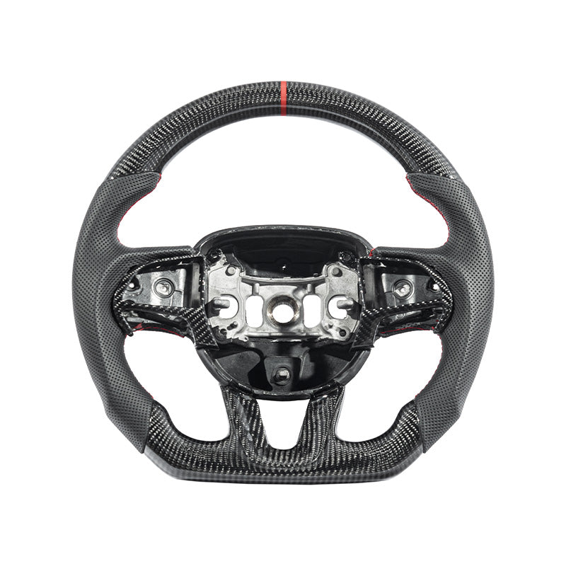 2015-23 Challenger Carbon Fiber Peforated Leather Steering Wheel
