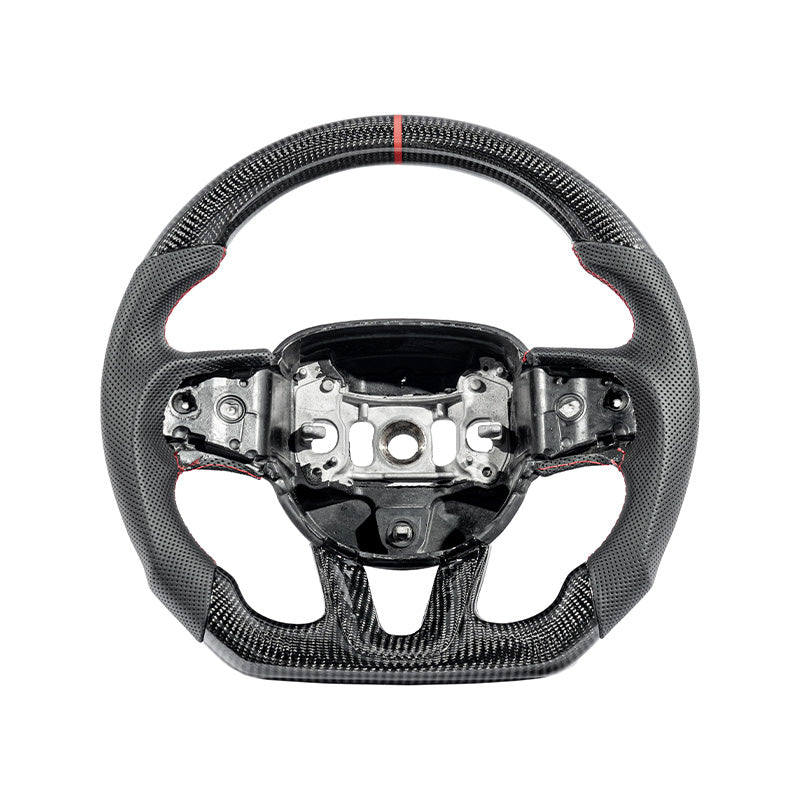 2015-23 Challenger Carbon Fiber Peforated Leather Steering Wheel