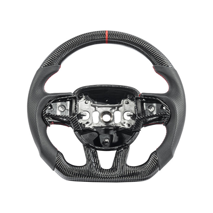 2015-23 Challenger Carbon Fiber Peforated Leather Steering Wheel