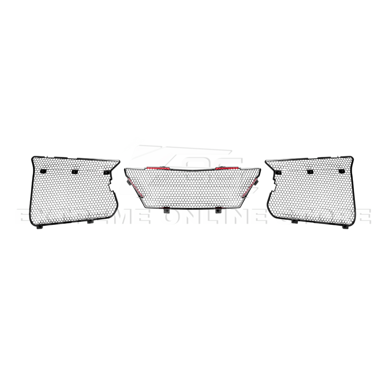 Front radiator mesh grille guard for 2023-Up Corvette C8 E-Ray and Z06 models, featuring factory-style design for improved protection and airflow.