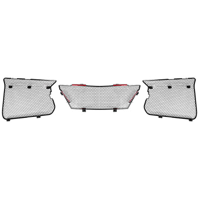 Front radiator mesh grille guard for 2023-Up Corvette C8 E-Ray and Z06 models, featuring factory-style design for improved protection and airflow.