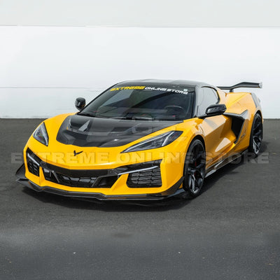 Front radiator mesh grille guard for 2023-Up Corvette C8 E-Ray and Z06 models, featuring factory-style design for improved protection and airflow.