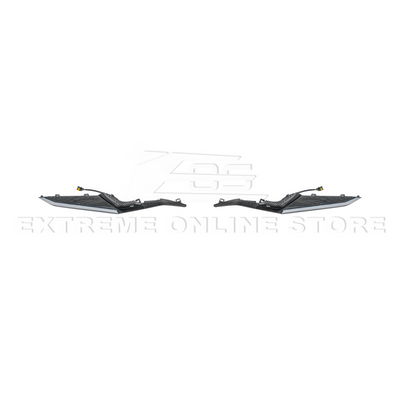 High-quality image of Corvette C8 Z06 Carbon Fiber Sequential LED DRL Light Bar Bezel Insert showcasing the sleek carbon fiber finish and modern LED design that enhances the C8’s front-end style and lighting performance.