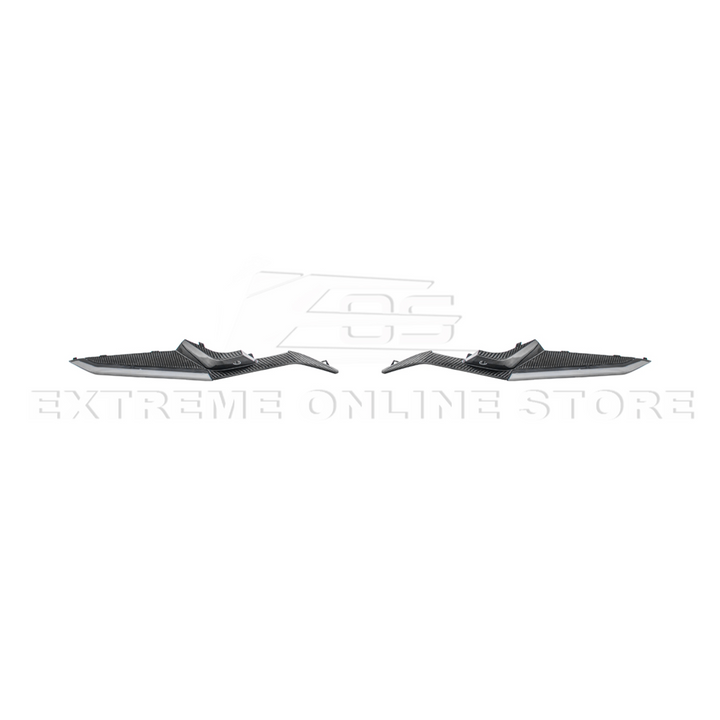 High-quality image of Corvette C8 Z06 Carbon Fiber Sequential LED DRL Light Bar Bezel Insert showcasing the sleek carbon fiber finish and modern LED design that enhances the C8’s front-end style and lighting performance.