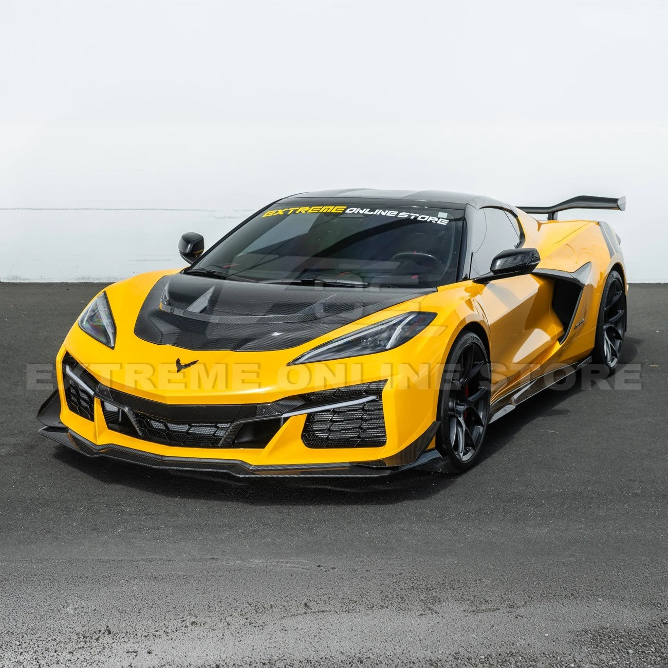 High-quality image of Corvette C8 Z06 Carbon Fiber Sequential LED DRL Light Bar Bezel Insert showcasing the sleek carbon fiber finish and modern LED design that enhances the C8’s front-end style and lighting performance.