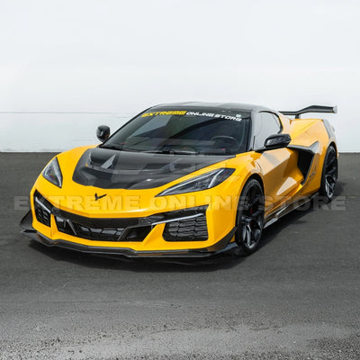 High-quality image of Corvette C8 Z06 Carbon Fiber Sequential LED DRL Light Bar Bezel Insert showcasing the sleek carbon fiber finish and modern LED design that enhances the C8’s front-end style and lighting performance.