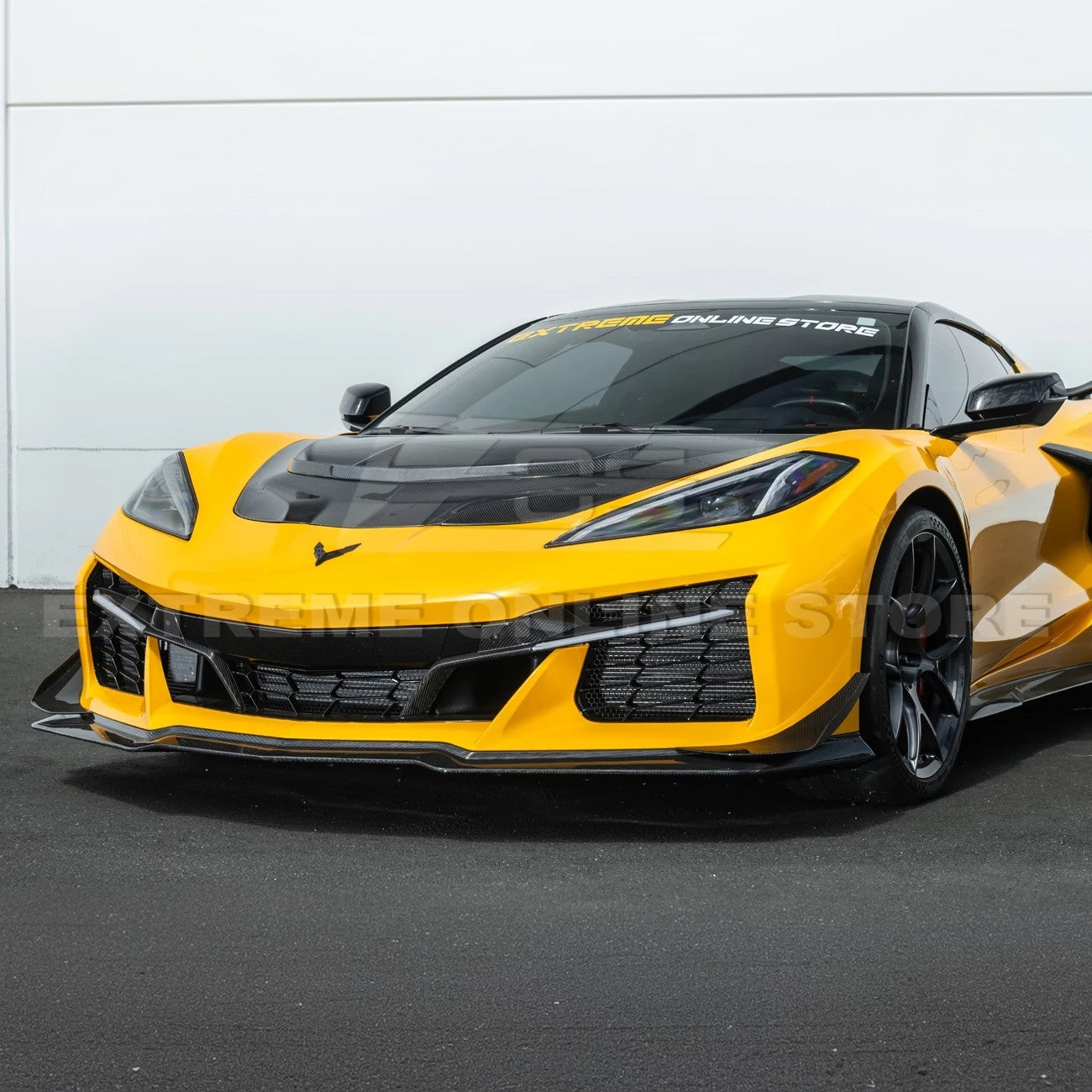 High-quality image of Corvette C8 Z06 Carbon Fiber Sequential LED DRL Light Bar Bezel Insert showcasing the sleek carbon fiber finish and modern LED design that enhances the C8’s front-end style and lighting performance.