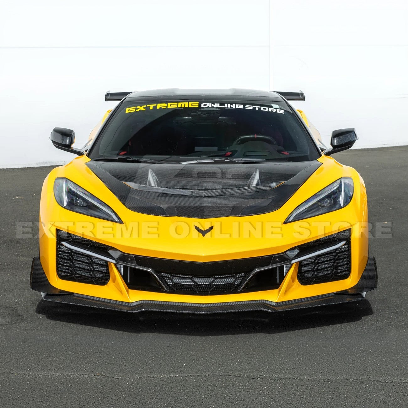 High-quality image of Corvette C8 Z06 Carbon Fiber Sequential LED DRL Light Bar Bezel Insert showcasing the sleek carbon fiber finish and modern LED design that enhances the C8’s front-end style and lighting performance.