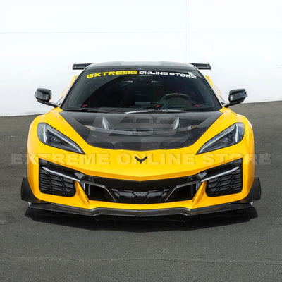 High-quality image of Corvette C8 Z06 Carbon Fiber Sequential LED DRL Light Bar Bezel Insert showcasing the sleek carbon fiber finish and modern LED design that enhances the C8’s front-end style and lighting performance.