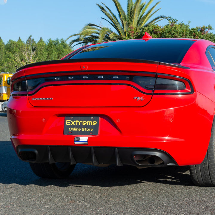 Dodge Charger Base SRT Style Rear Bumper Dual Exhaust Diffuser