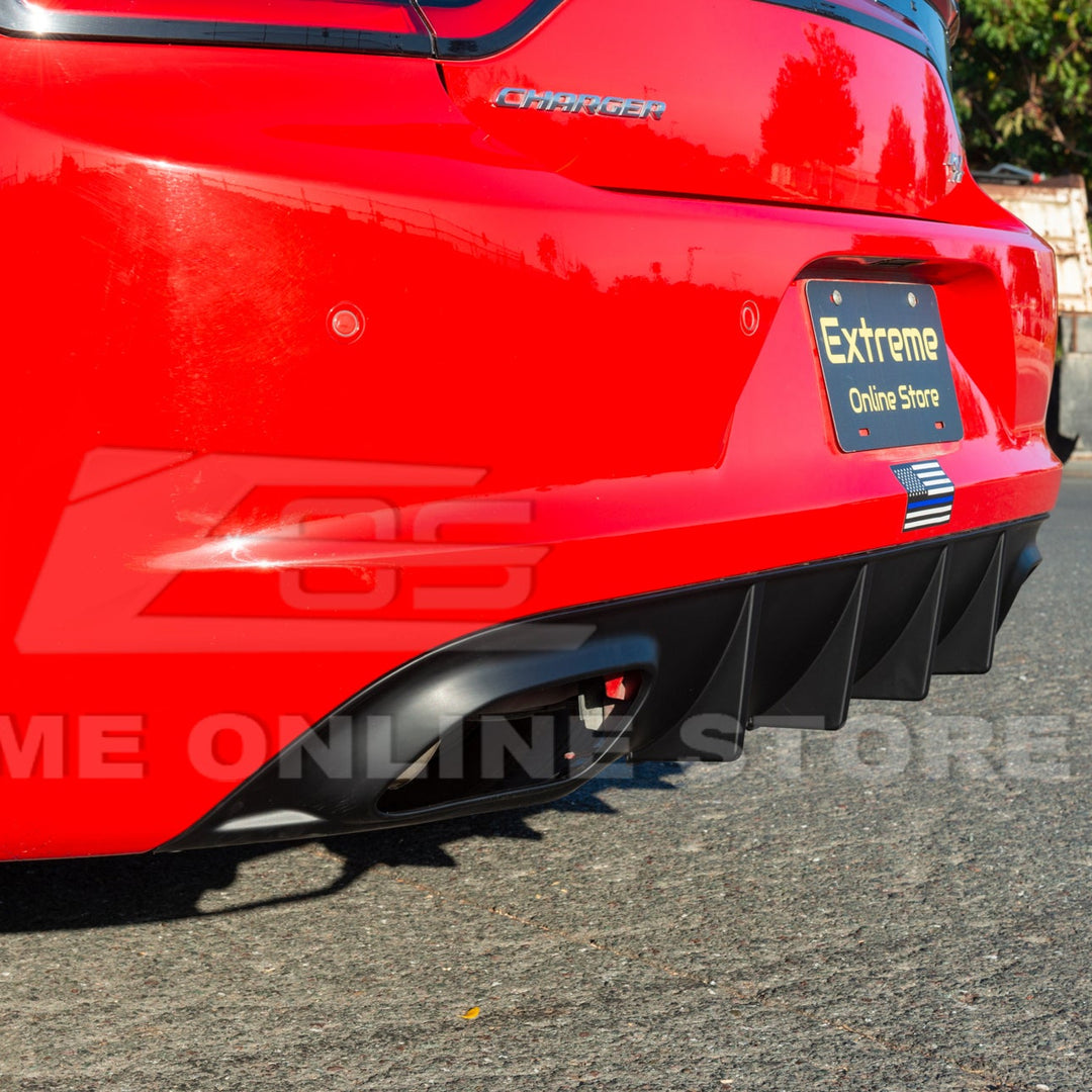 Dodge Charger Base SRT Style Rear Bumper Dual Exhaust Diffuser