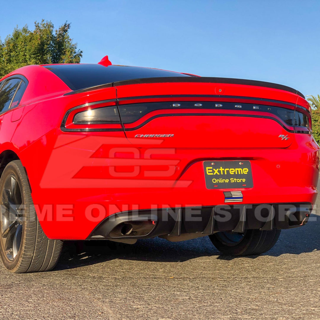 Dodge Charger Base SRT Style Rear Bumper Dual Exhaust Diffuser
