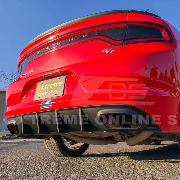 Dodge Charger Base SRT Style Rear Bumper Dual Exhaust Diffuser