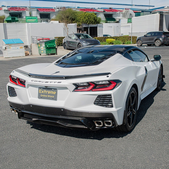 Corvette C8 Carbon Fiber Rear Bumper Lower Diffuser Carbon Fiber DIFF-598-BKCF