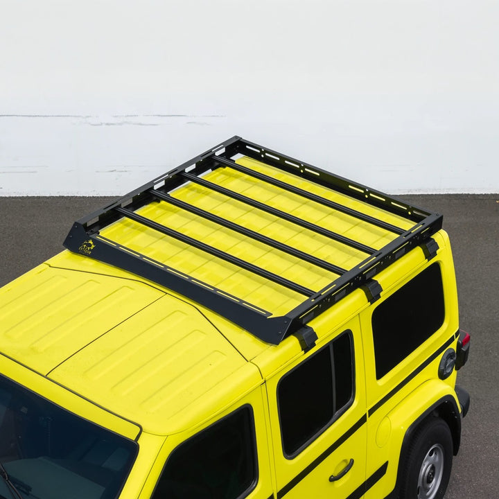 2018-Up Jeep Wrangler | Carbon Steel Black Half-Length Roof Cargo Rack Ladder