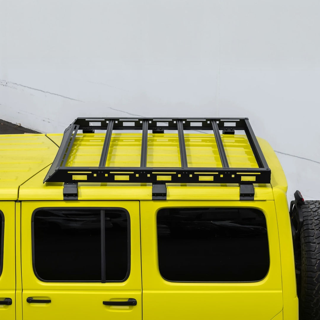2018-Up Jeep Wrangler | Carbon Steel Black Half-Length Roof Cargo Rack Ladder