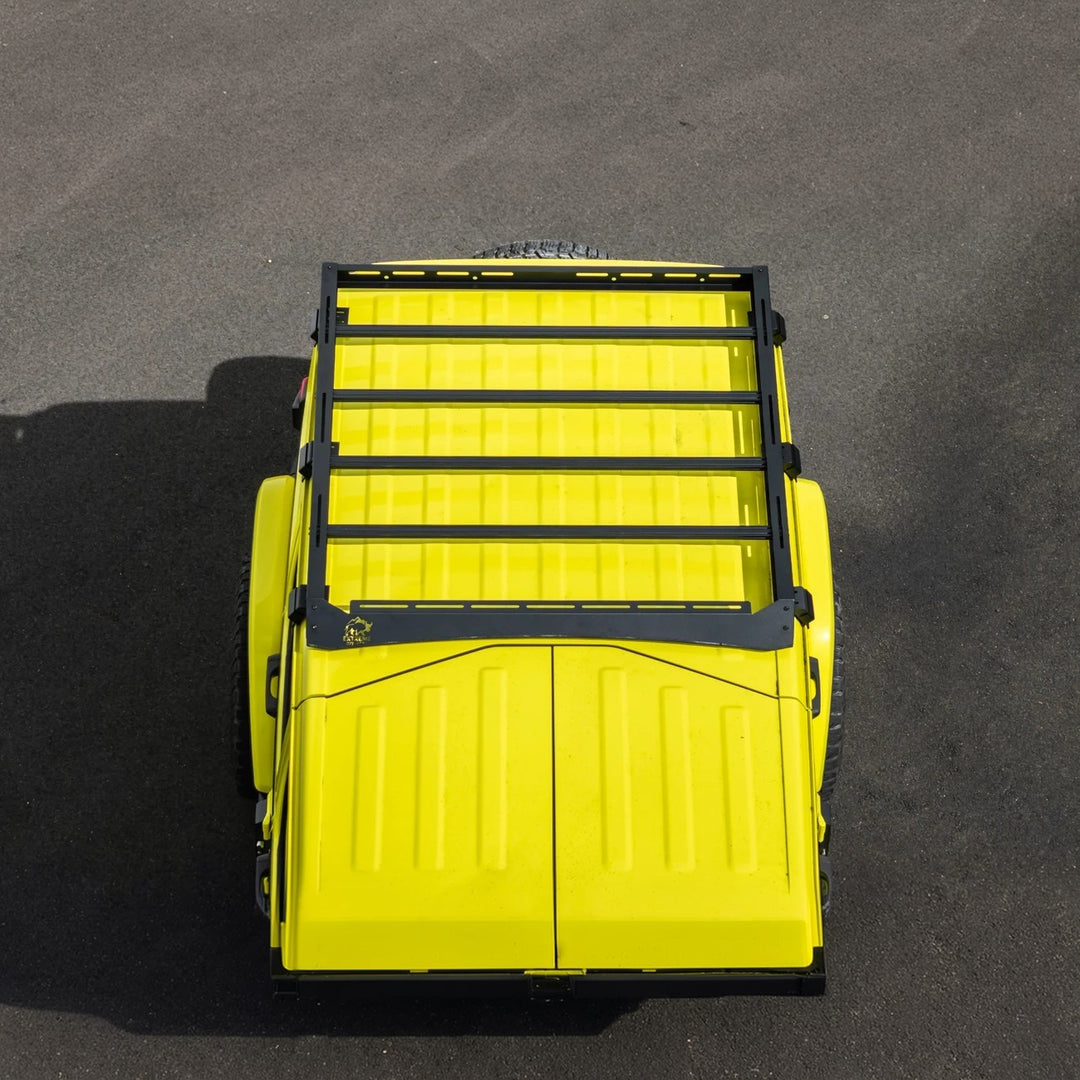 2018-Up Jeep Wrangler | Carbon Steel Black Half-Length Roof Cargo Rack Ladder