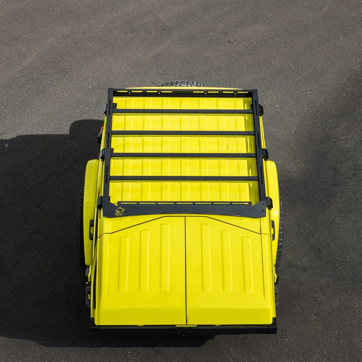 2018-Up Jeep Wrangler | Carbon Steel Black Half-Length Roof Cargo Rack Ladder