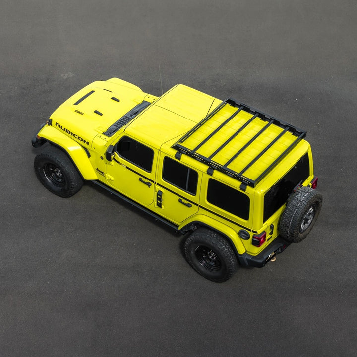 2018-Up Jeep Wrangler | Carbon Steel Black Half-Length Roof Cargo Rack Ladder