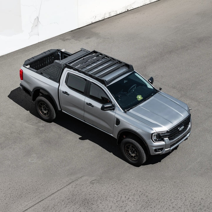 2024-Up Ford Ranger Carbon Steel Black Top Roof Rack Cargo Carrier