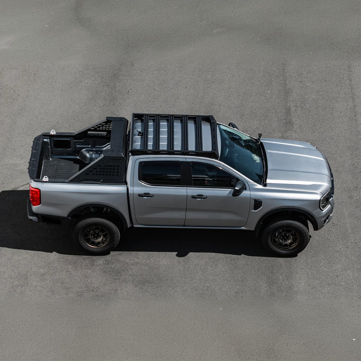 2024-Up Ford Ranger Carbon Steel Black Top Roof Rack Cargo Carrier