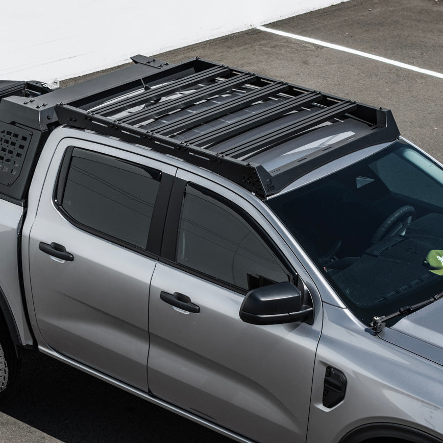 2024-Up Ford Ranger Carbon Steel Black Top Roof Rack Cargo Carrier