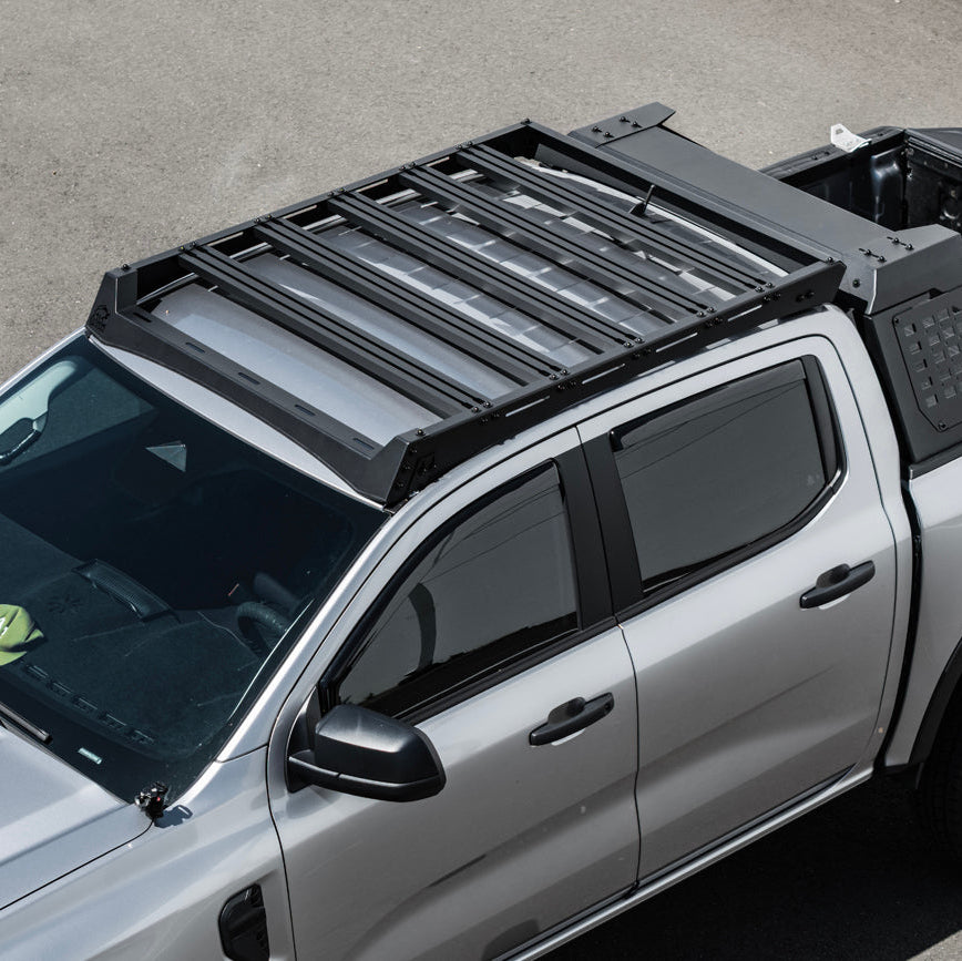 2024-Up Ford Ranger Carbon Steel Black Top Roof Rack Cargo Carrier