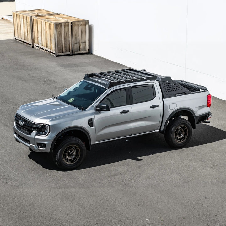 2024-Up Ford Ranger Carbon Steel Black Top Roof Rack Cargo Carrier