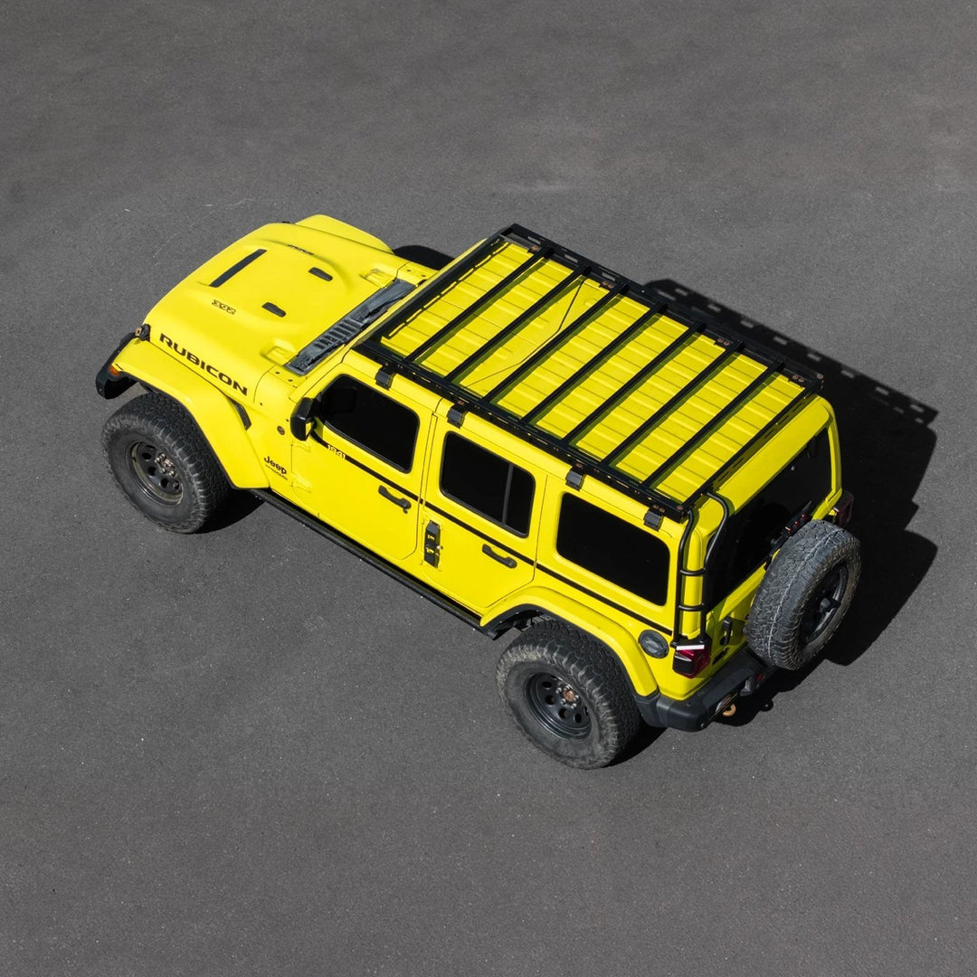2018-Up Jeep Wrangler | Carbon Steel Black Half-Length Roof Cargo Rack Ladder